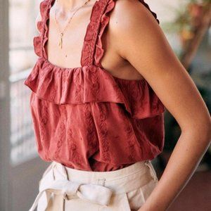 Sezane Hermine Top Terre Brulee Size 38 US 6